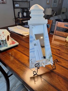 Nautical Lighthouse Accent Mirror in Blue and White